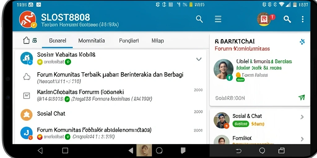 Tampilan antarmuka SLOST8808 dengan berbagai forum komunitas.